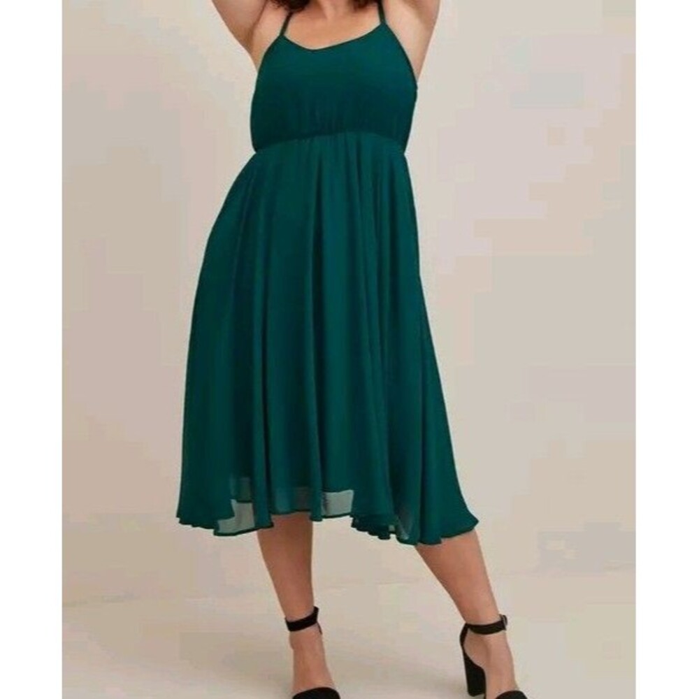 Torrid Green Chiffon Dress Sz 1X 14-16 NWT